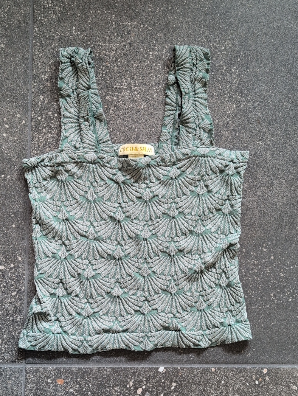 Sage Green Textured Knit Tank Top